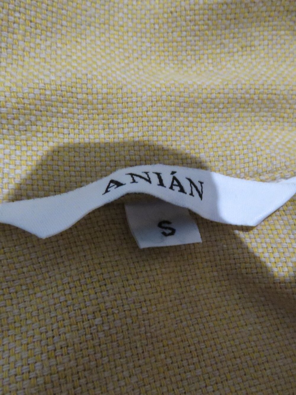 ANIAN Oxford Camp Collar Shirt Mustard Small Boxy Cropped Woven Casual Cotton - Picture 10 of 12